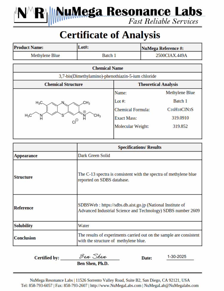 Methylene Blue (Methylthioninium Chloride) - Image 2