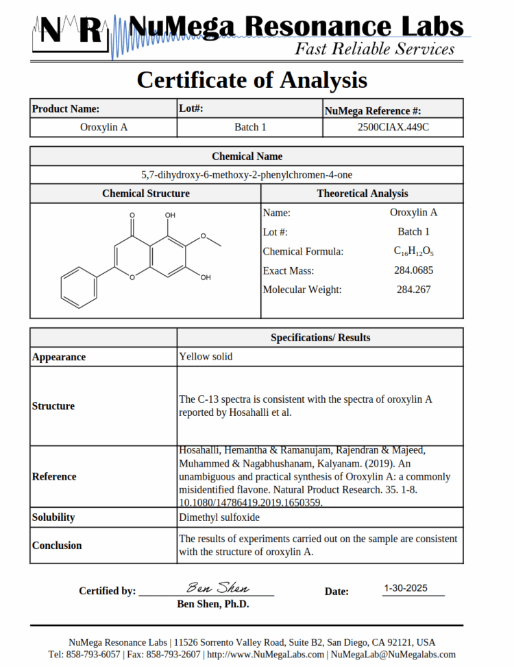 Oroxylin A (Flavonoid) - Image 2